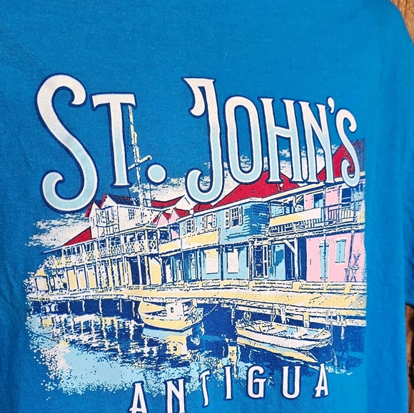 Norwegian Cruise Line St. John's Antigua Adult L Blue Tshirt EUC - Picture 3 of 6